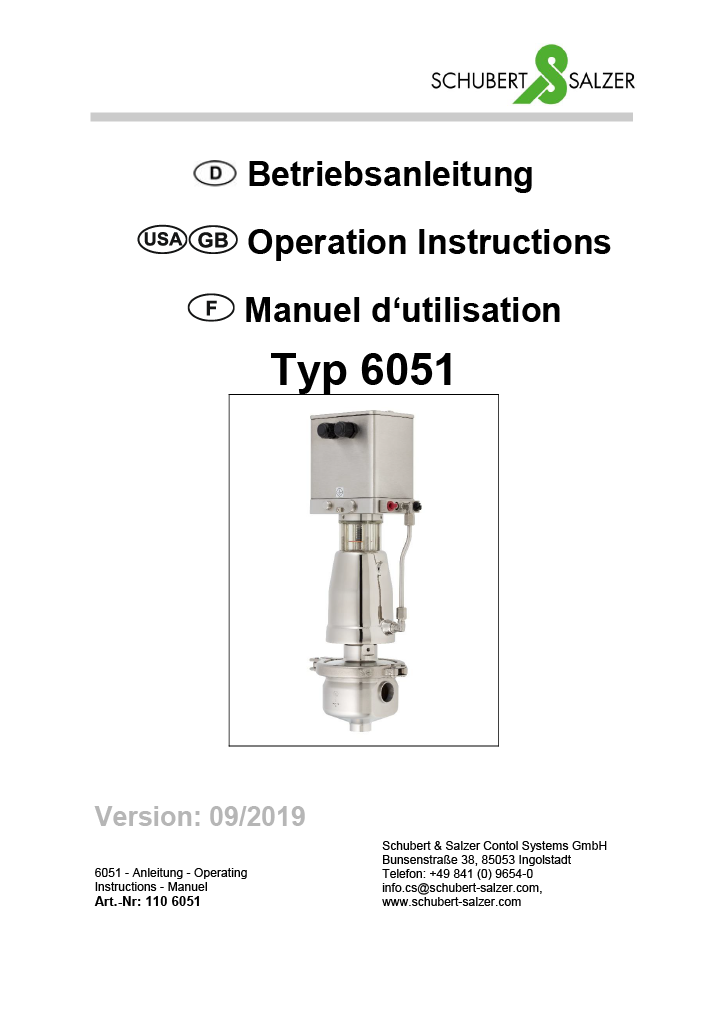 Schubert&Salzer 6051 Operating Instructions