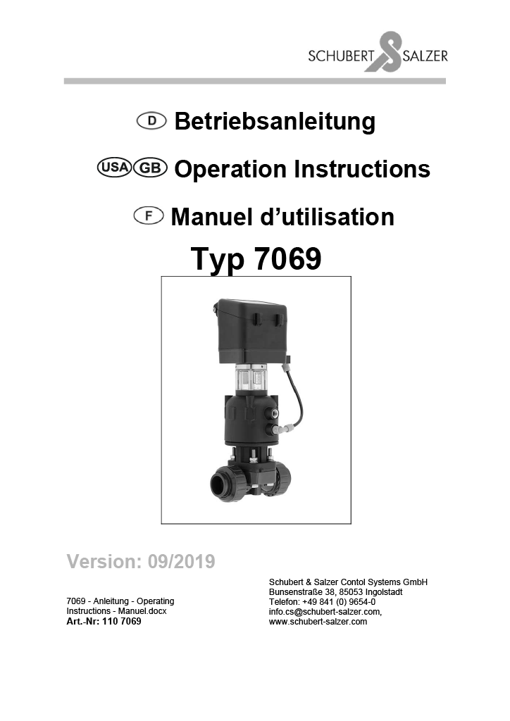 Schubert&Salzer 7069 Operating Instructions