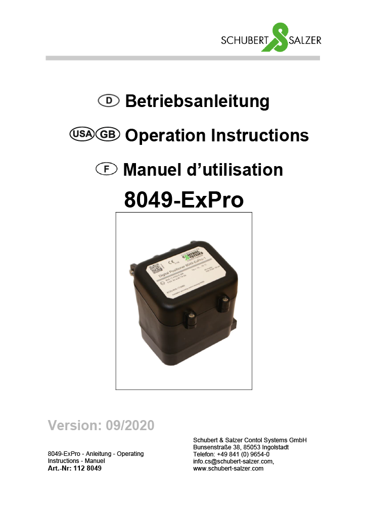 Schubert&Salzer 8049-ExPro Operating Instructions