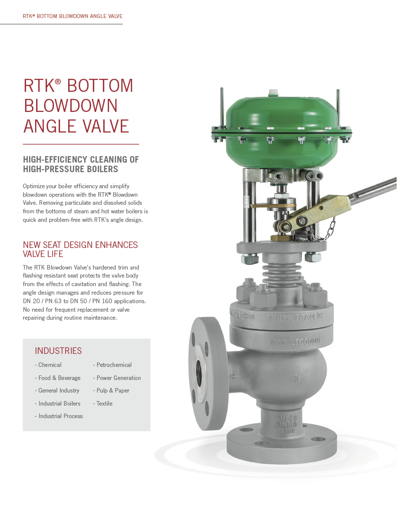 RTK Bottom Blowdown Angle Valve