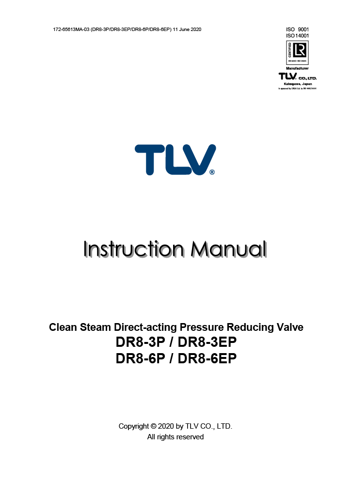 TLV DR8 Instruction Manual