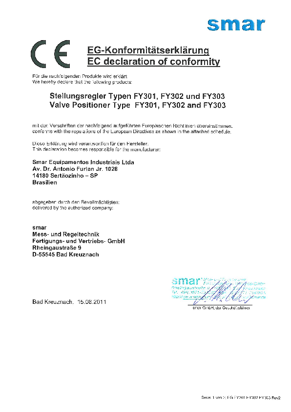 SMAR FY300 Series IECEx Quality Assessment Report: QARs